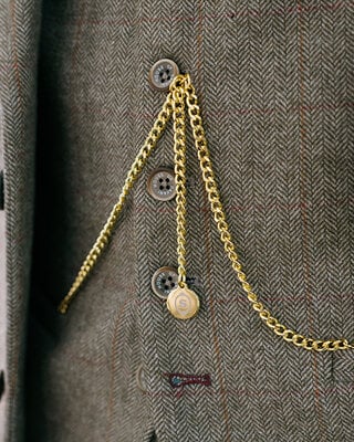 Watch gold with ball and albert chain