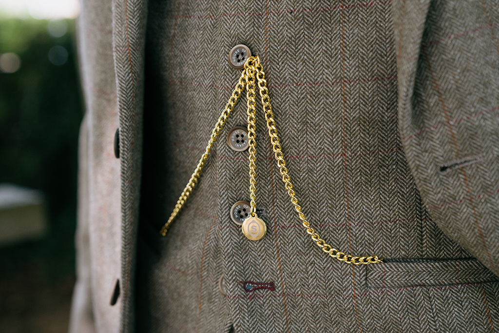 Reloj Peaky Blinders de oro con bola y cadena albert