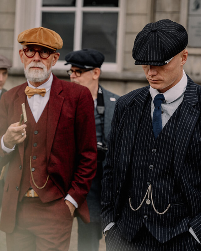 Costume 3 pièces en tweed Classic Navy Chalk Stripe