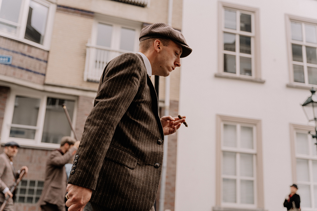 Traje sastre hombre | Traje 3 piezas | Tweed rayas marrones | Luca Changretta | Peaky Blinders