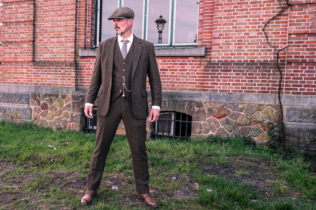 3-piece tweed suit Brown Herringbone Speckel