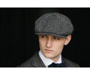 帽子 CPH 530WH WOOL HERRINGBONE CASQUETTE M/L NEW STOCK〉 575WH WOOL HERRINGBONE CASQUETTE COLOR : BLACK