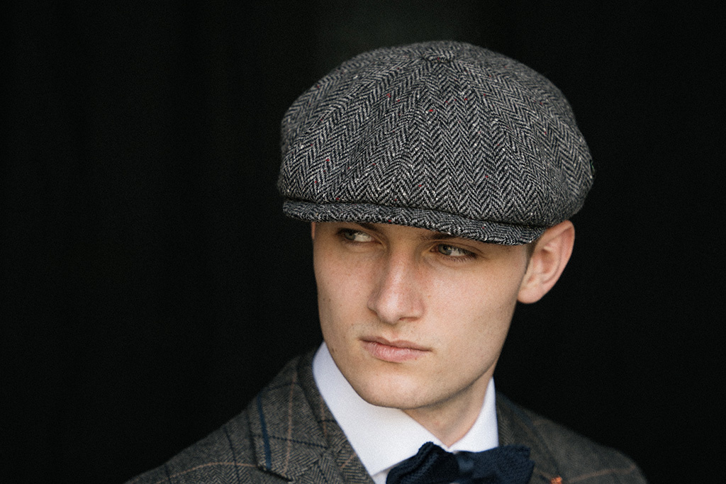 CitySport Cap Deluxe | Grijs Wol Visgraat | 8-Panelen | Peaky Blinders