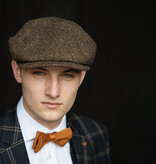 CitySport Cap Deluxe | Braunes Woll-Fischgrätenmuster | 8-teilig
