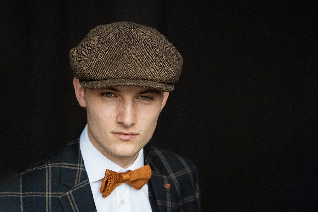CitySport Cap Deluxe | Bruin Wol Visgraat | 8-Panelen | Peaky Blinders