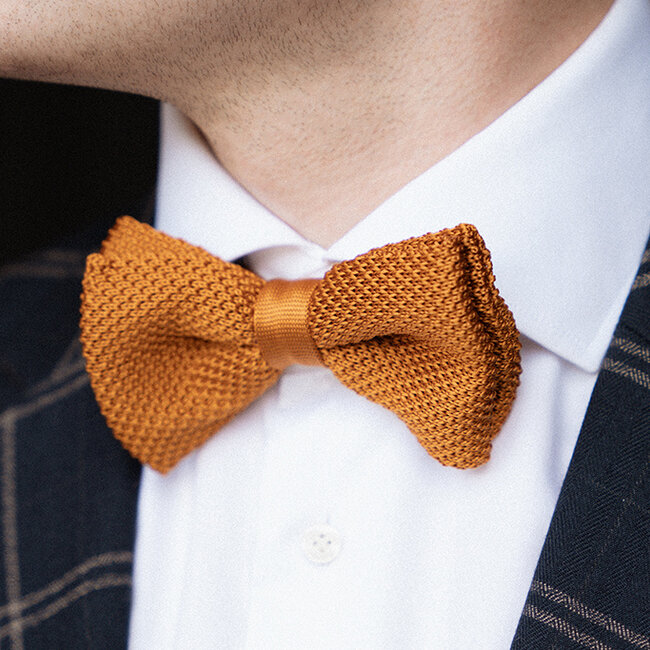 Sir Redman Pajarita de lujo | Cognac | De punto | Pajarita elegante para hombre