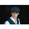 CitySport Cap Deluxe | Blaues Woll-Fischgrätenmuster | 8-teilig