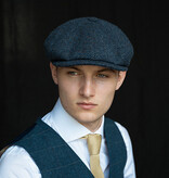 Casquette CitySport Deluxe | Bleu laine à chevrons | 8 panneaux