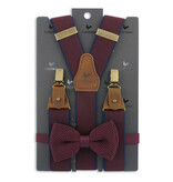 Sir Redman Hosenträger Combi Pack Crushed Berry | für Männer | Bordeauxrot | Traditionelle Hosenträger