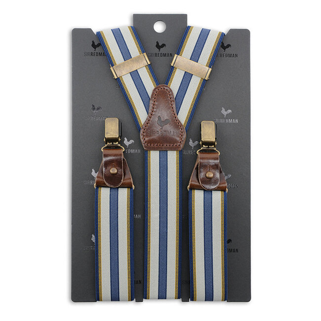 Sir Redman Luxury Leandro Suspenders | for Men | Blue/yellow | Traditional Suspenders