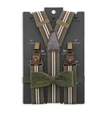 Sir Redman Traditional suspenders for men  - Sir Redman Combi Pack Dock Worker Green