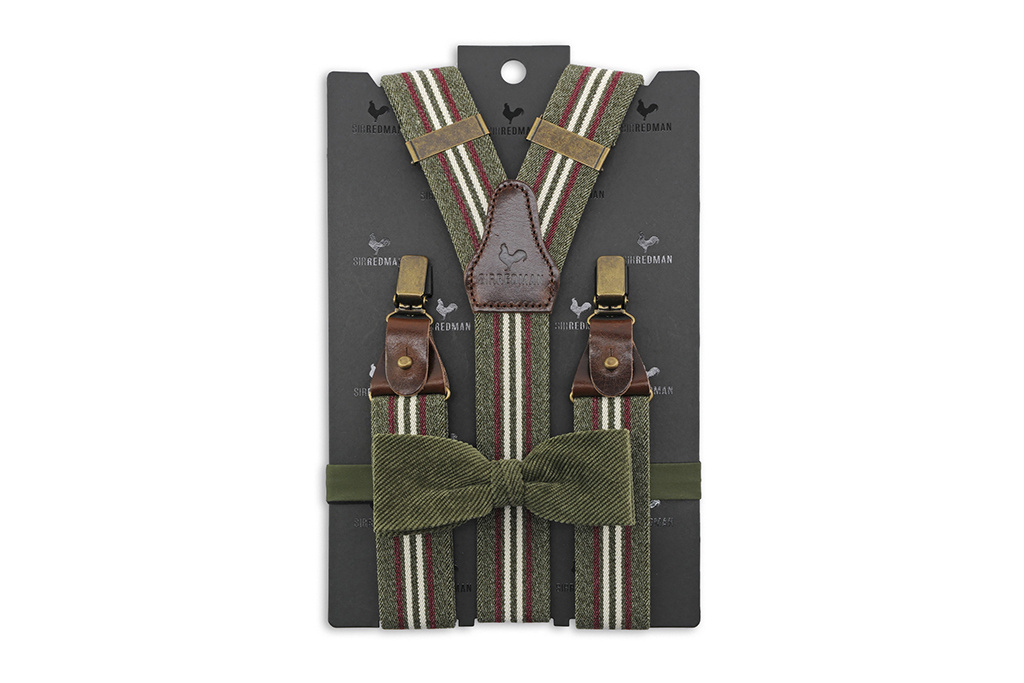 Sir Redman Traditional suspenders for men  - Sir Redman Combi Pack Dock Worker Green