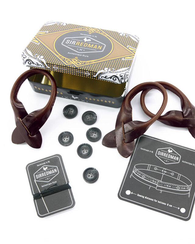 Sir Redman Suspenders and bow tie combo pack | Green / bordeaux / off-white | Traditional Suspenders for men