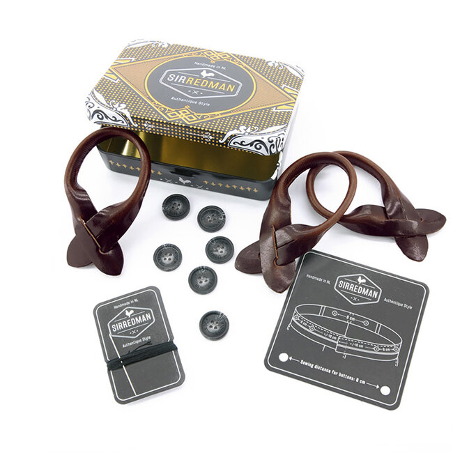 Sir Redman Bretels en Vlinderdas combipack | Groen / bordeaux / gebroken wit | Traditionele bretels voor heren