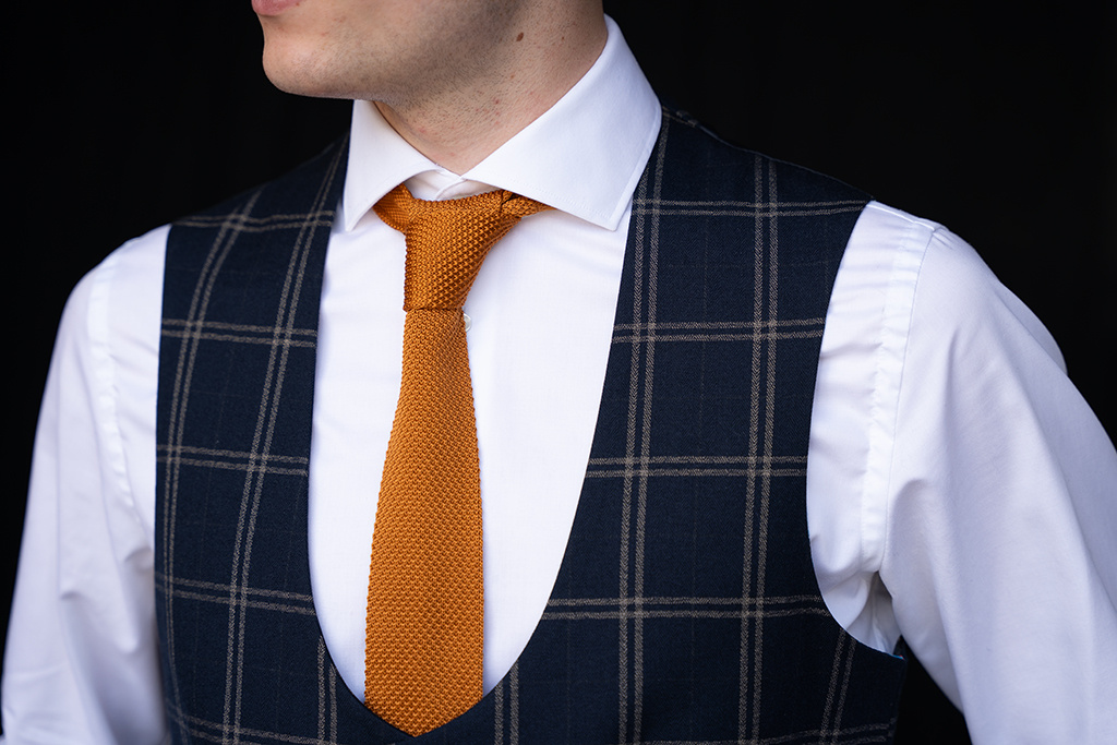 Sir Redman Cravate de luxe | Cognac | Tricotée | Cravate élégante pour homme