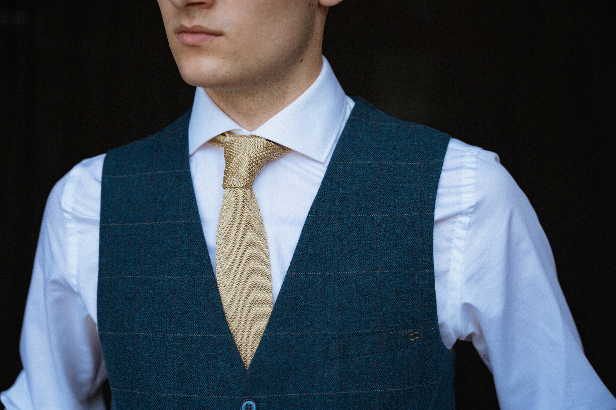 Luxe Stropdas | Zandgekleurd | Gebreid | Elegante Stropdas Voor Mannen | Peaky Blinders