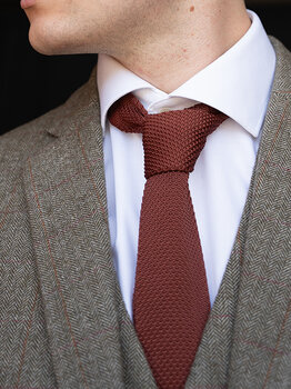Sir Redman Knitted tie Rust brown