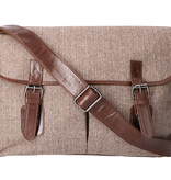 Finn - Sac de messager en tweed - Marron