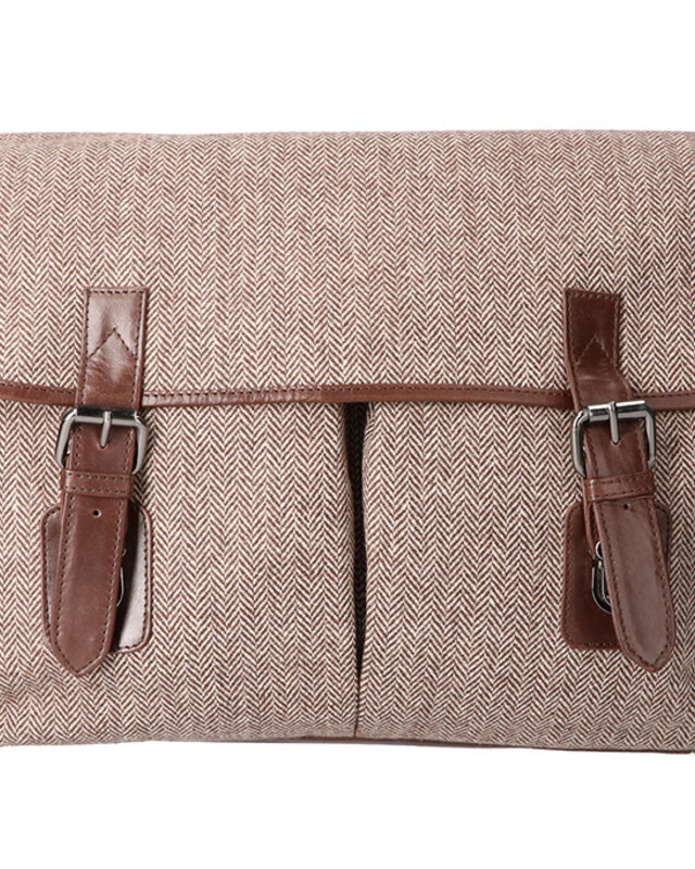 Finn - Tweed Umhängetasche Braun