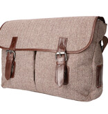 Finn - Sac de messager en tweed - Marron