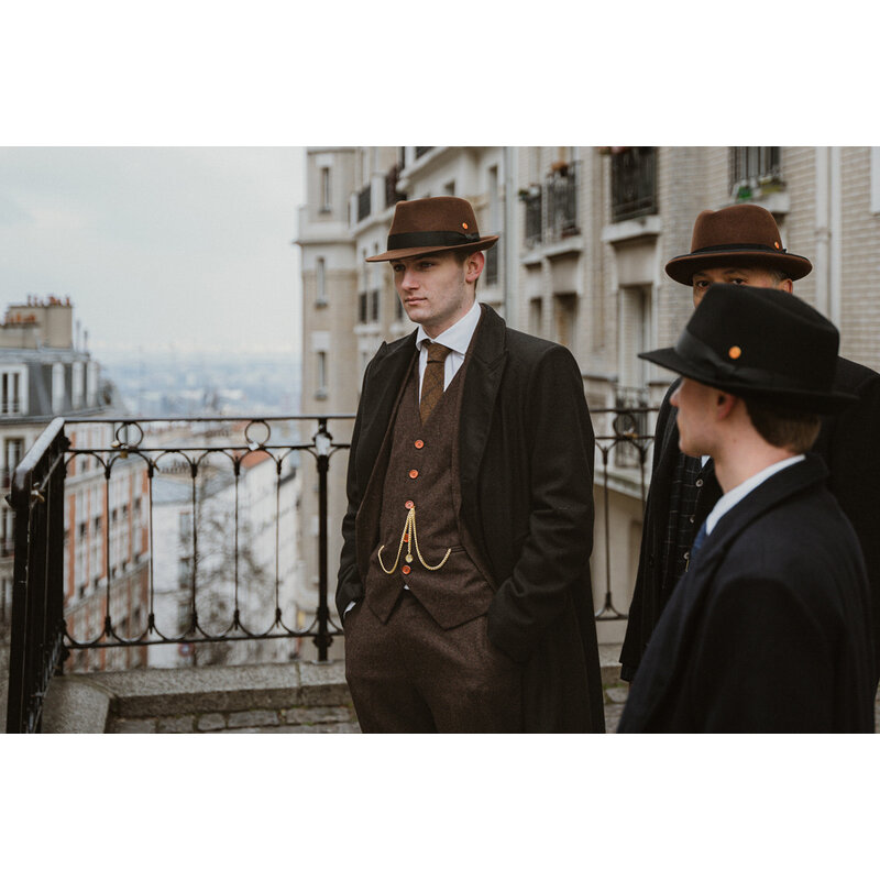 Maatpak voor heren | 3-delig pak | donkerbruin Barleycorn | John Shelby | Peaky Blinders