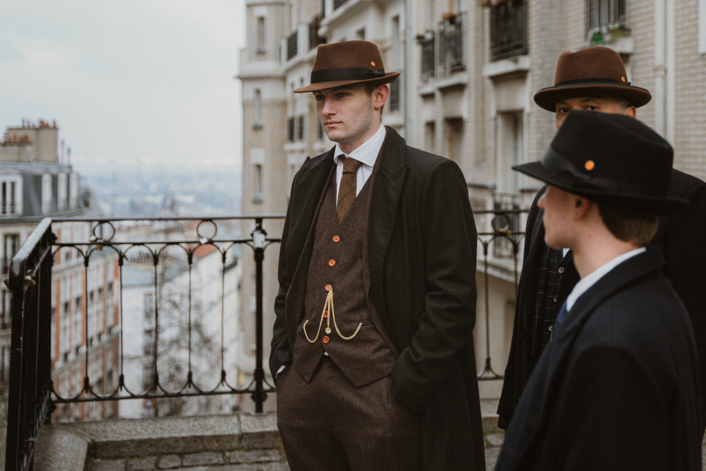 Costume sur mesure pour homme | costume 3 pièces | brun foncé Barleycorn | John Shelby | Peaky Blinders