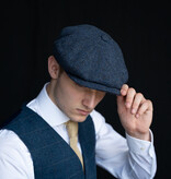 Casquette CitySport Deluxe | Bleu laine à chevrons | 8 panneaux