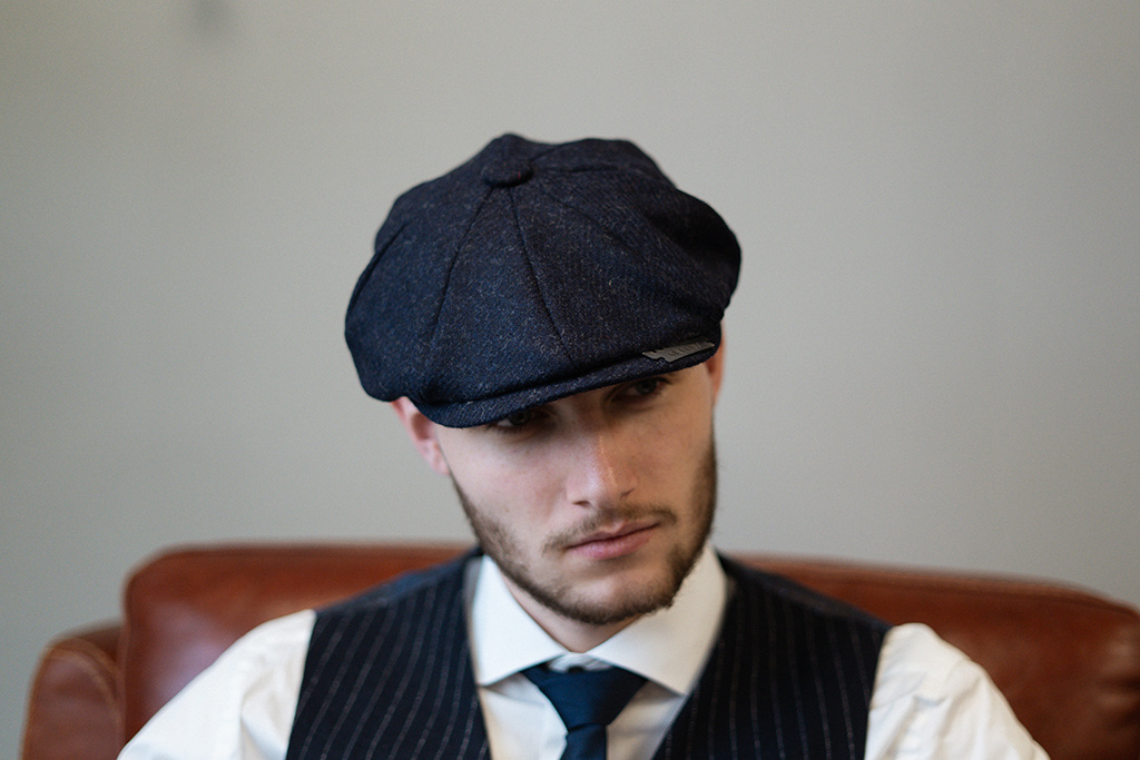 Heather Gorra Archie | azul marino | 8-paneles | 100% lana Twill