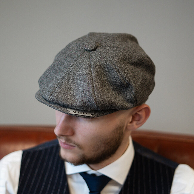 Heather Archie cap | Grijs | 8-panelen | 100% wol Twill