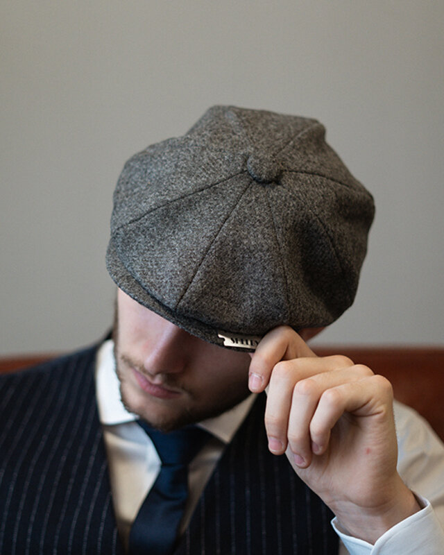 Heather Gorra Archie | Gris | 8-panels | 100% lana Twill