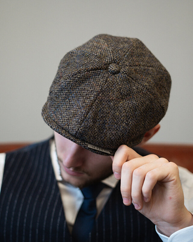 Heather Arran Pet | Harris Tweed | 8-panelen | Grijs