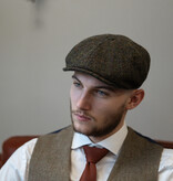 Heather Arran 8-piece Harris Tweed cap Forest Green