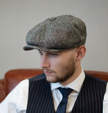 Newsboy 8-piece Harris Tweed cap Grey