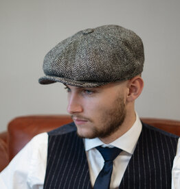 Newsboy Harris Tweed cap grijs