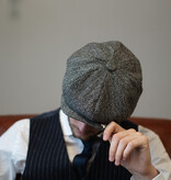 Newsboy 8-piece Harris Tweed cap Grey