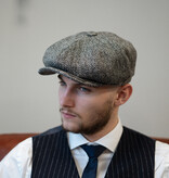 Casquette Newsboy 8 pièces Harris Tweed Gris