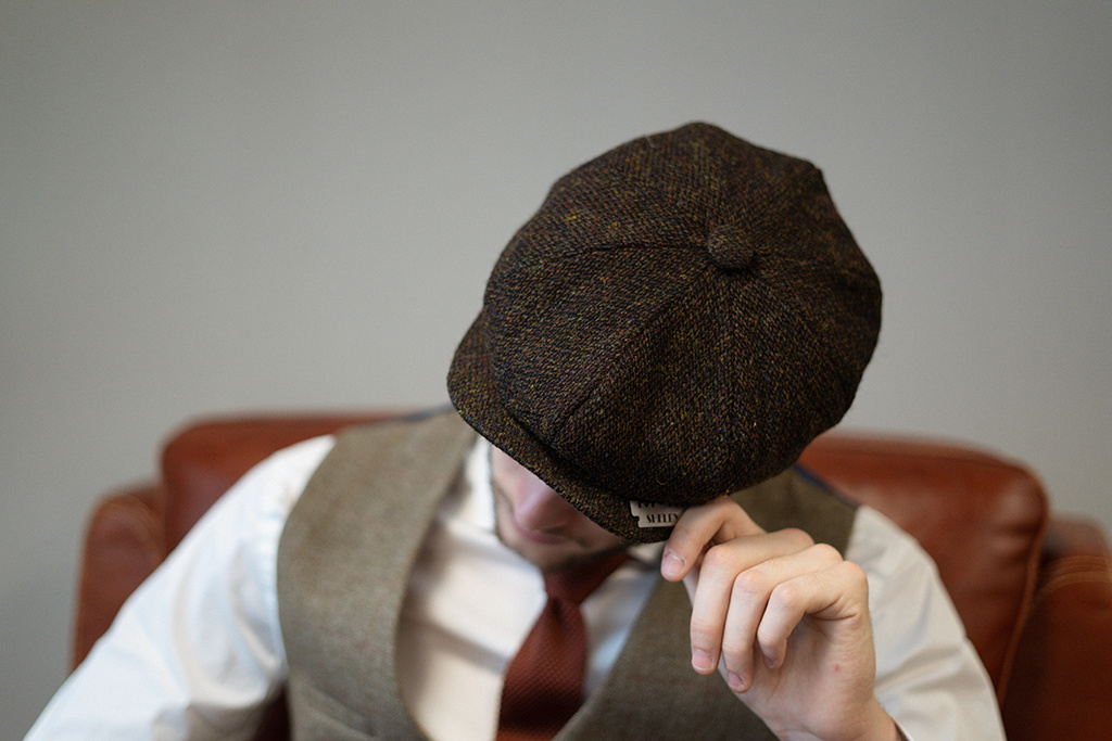 Casquette Newsboy 8 pièces Harris Tweed Barleycorn