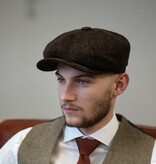 Newsboy 8-delige Harris Tweed cap Barleycorn