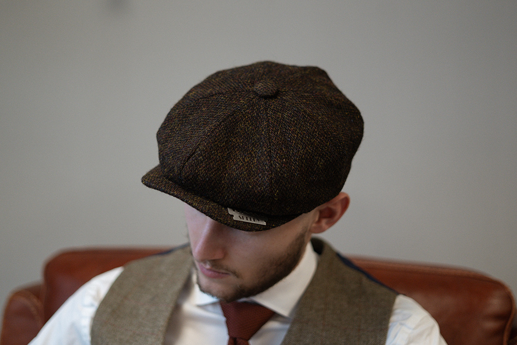 Casquette Newsboy 8 pièces Harris Tweed Barleycorn