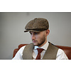 Newsboy Cap | Harris Tweed | 8 panels | Green/Brown