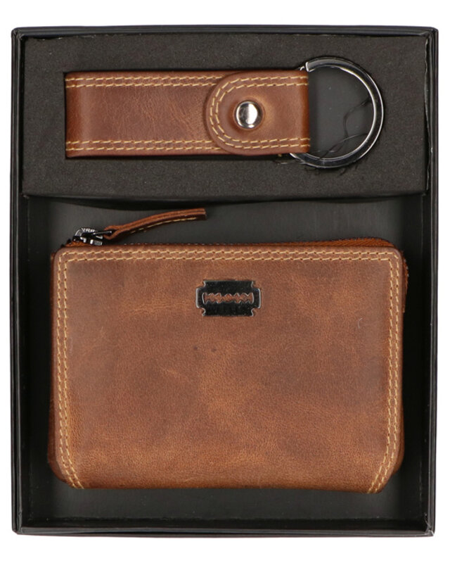 Portefeuille/porte-clés Finn Shelby marron
