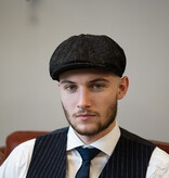 Casquette 8 pièces Arran Harris Tweed noir