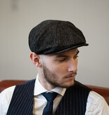 Casquette 8 pièces Arran Harris Tweed noir