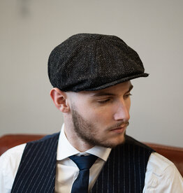 Arran Harris Tweed cap negro