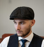 Arran 8-piece Harris Tweed cap black