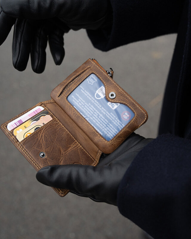 Portefeuille/porte-clés Finn Shelby marron