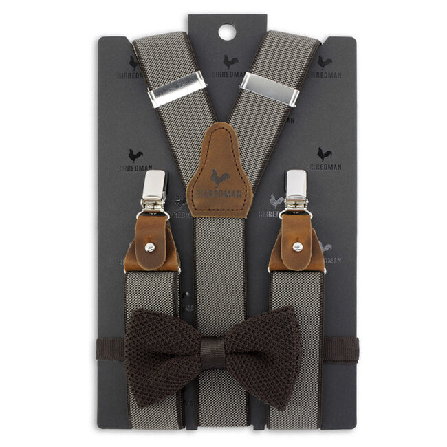 Sir Redman Suspenders Combi Pack Brave Brownie | for Men | brown/off white | Traditional Suspenders