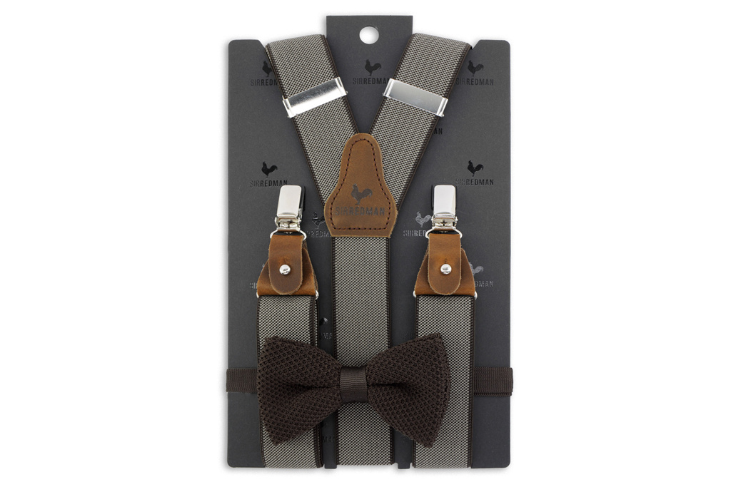 Bretels Combi Pack Brave Brownie | Voor Mannen | Bruin/off White | Traditionele Bretels | Peaky Blinders