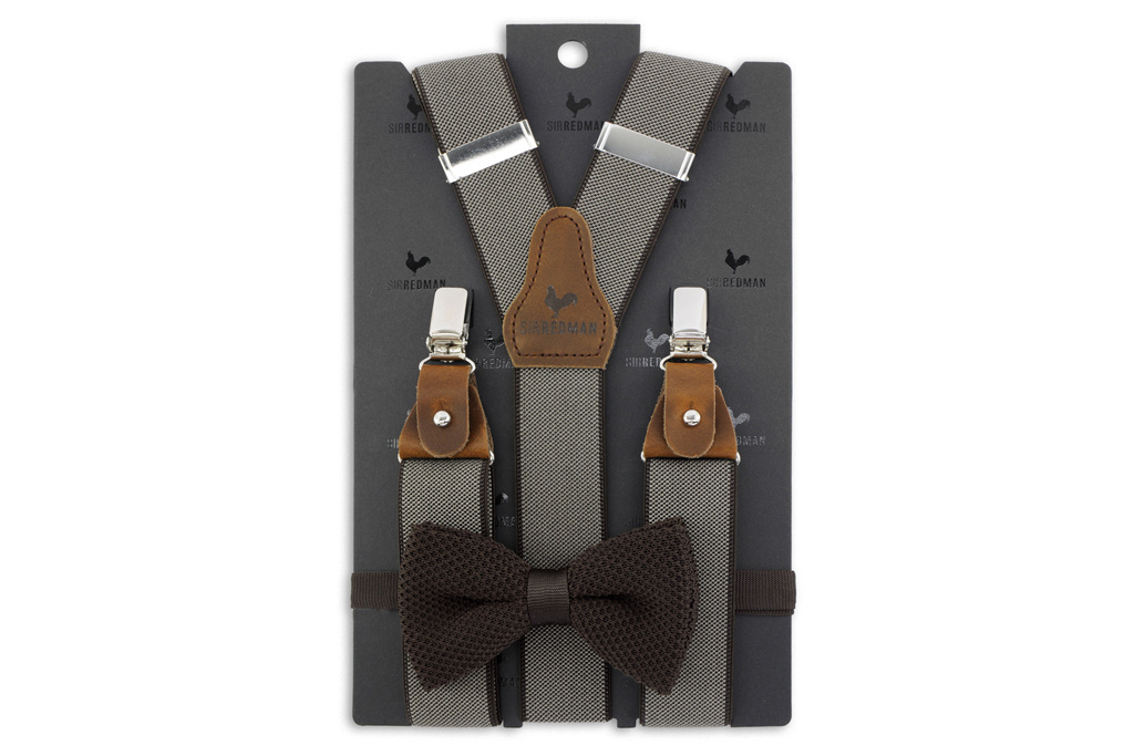 Sir Redman Traditional suspenders for men  - Sir Redman Combi Pack Suspenders Brave Brownie