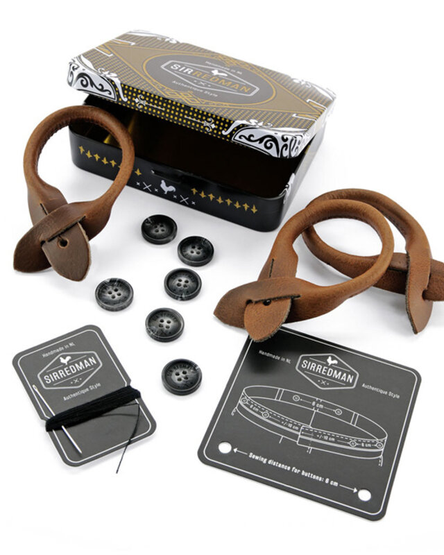 Sir Redman Braces Combi Pack Brave Brownie | pour hommes | marron/blanc cassé | Braces traditionnels